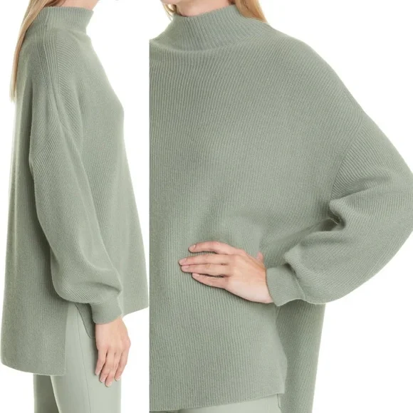 Alice and Olivia caprice drop shoulder tunic sweater in sage green